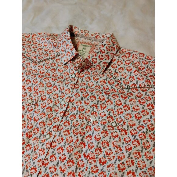 Panhandle Rough Stock Geometric Snap Shirt Size XL Diamond Snaps - Picture 1 of 8